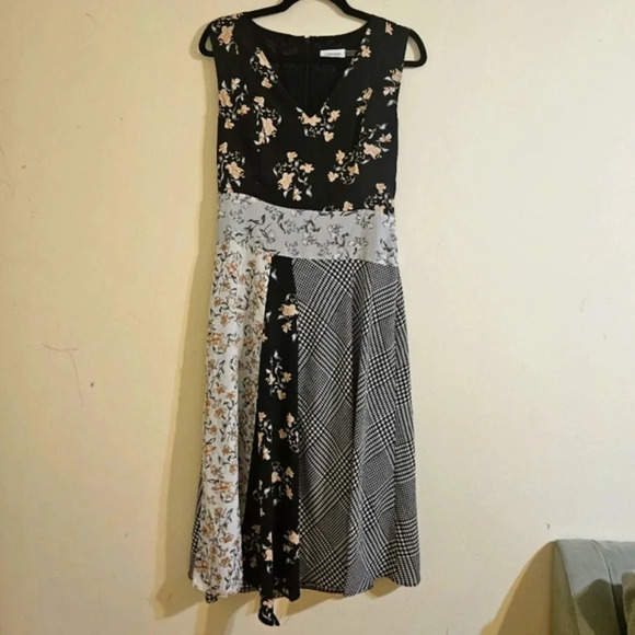 Calvin Klein Mixed Print Dress - Picture 1 of 8